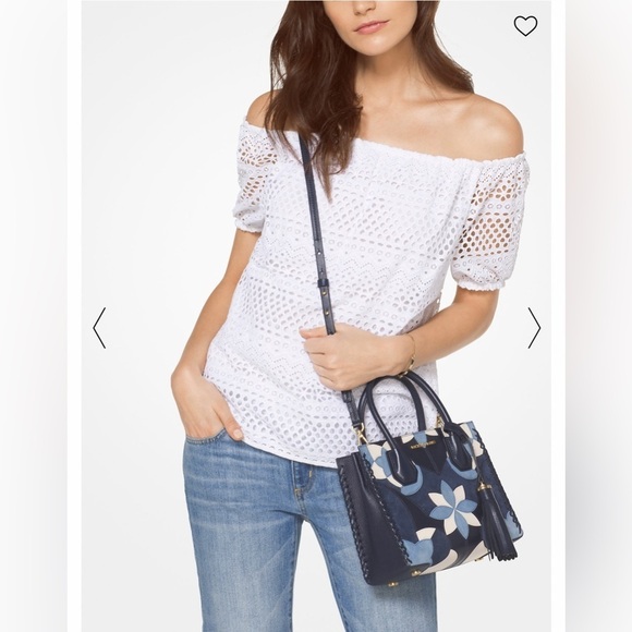 Michael Kors Tops - MICHAEL KORS Eyelet Off The Shoulder Blouse, XS